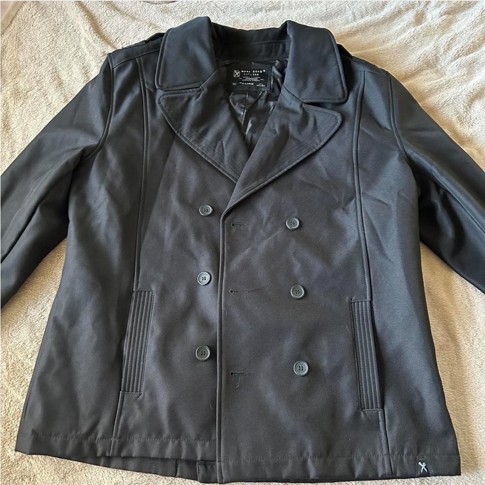 Men's Black Peacoat